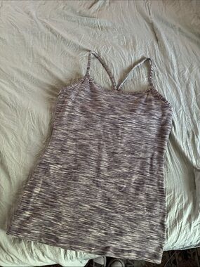 Women’s Space-Dyed Grey Tank Top with Slim Straps